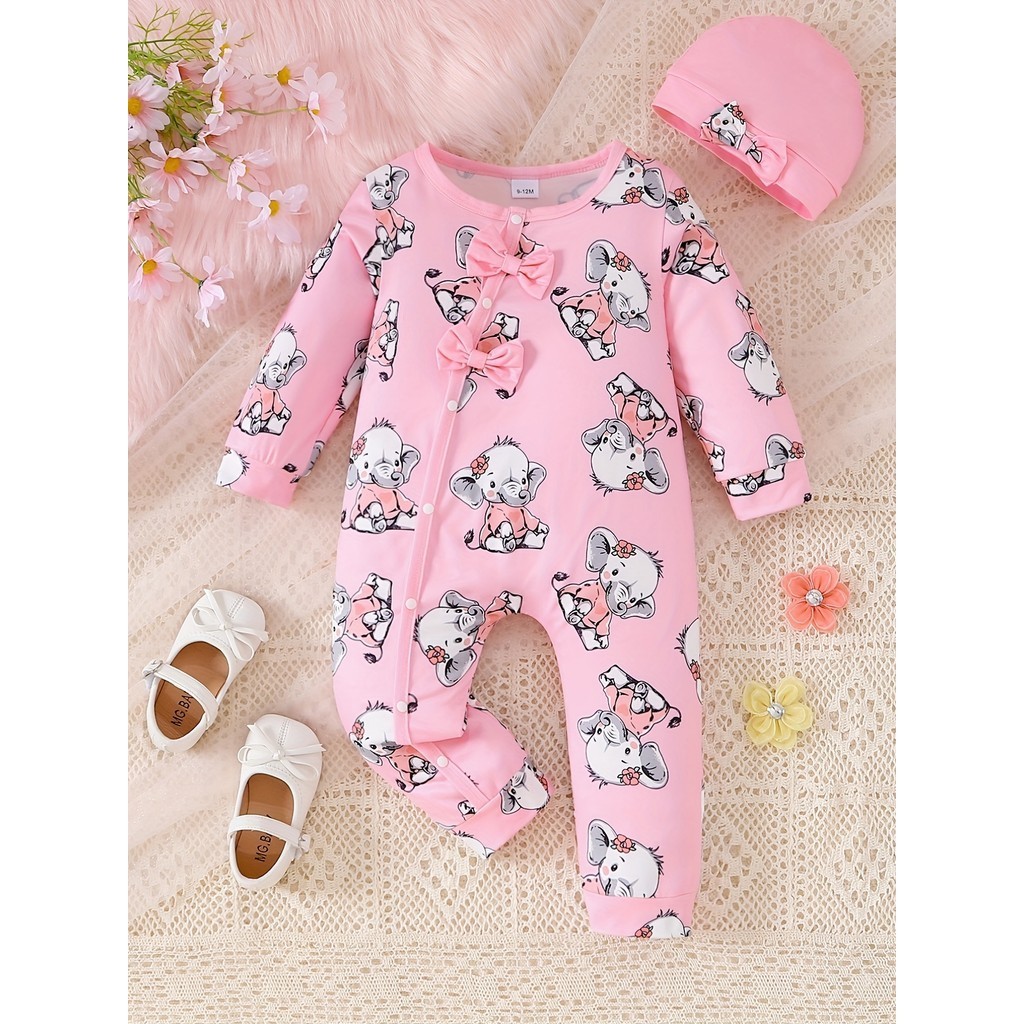 Baby Clothing Elephant - 0-24 Months Newborn Baby Girl 2PCS